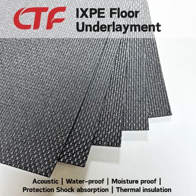 ضد رطوبت خاموش IXPE کمد زیرپوش بستری افزایشی کفپوش آپارتمان برای کفپوش های PVC SPC استفاده از ساختمان بیمارستان