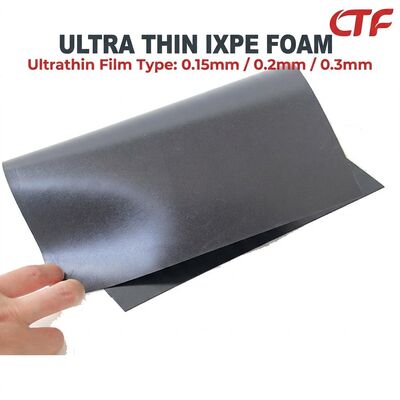 رول فوم نازک IXPE 0.15mm 0.2mm 0.3mm ورق عایق ضد آب با پشتوانه لاستیک برای استفاده از نوارها و صنعت الکترونیک
