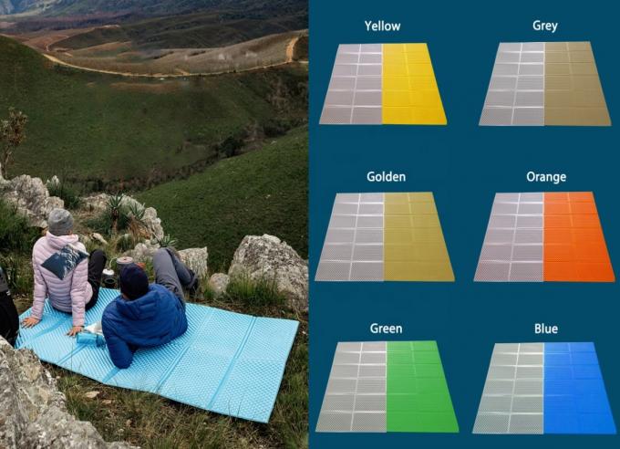 عمده فروشی تشک های خواب دوگانه تاشو فلمی آلومینیوم سفید سلول بسته IXPE XPE کف خواب پد برای کمپینگ ضد آب 2 نفر 0